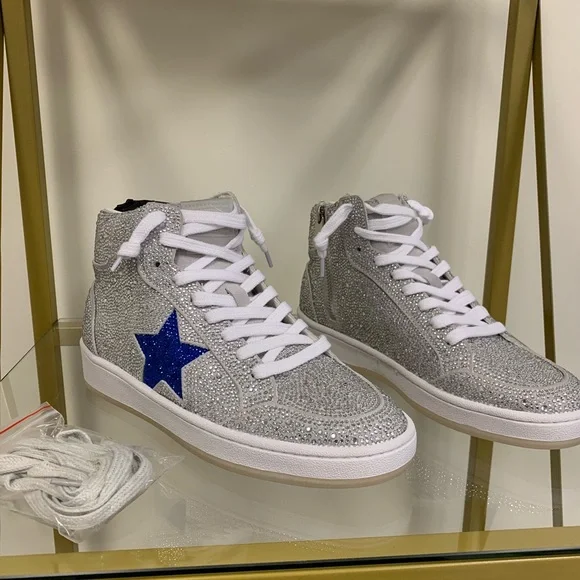 Vintage Havana Sneakers Silver Glitter High Top Sneakers Vintage